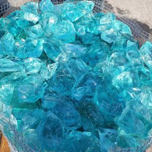 для Габионов, Кусковое стекло голубое Эрклез