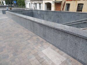 Пешеходный переход из плитки серой гранитной Покостовка